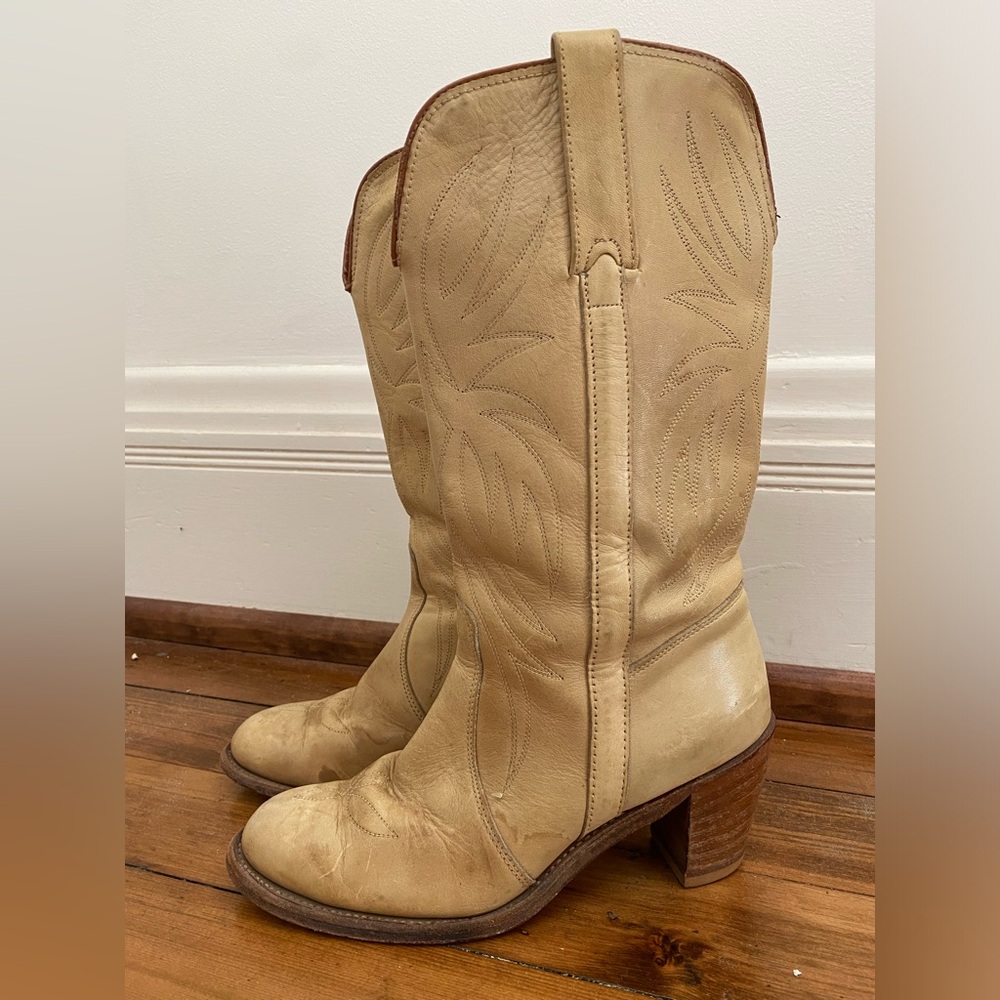 Miss Capezio Tan Leather Western Boots